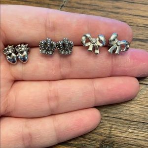 Juicy couture three pair post earrings